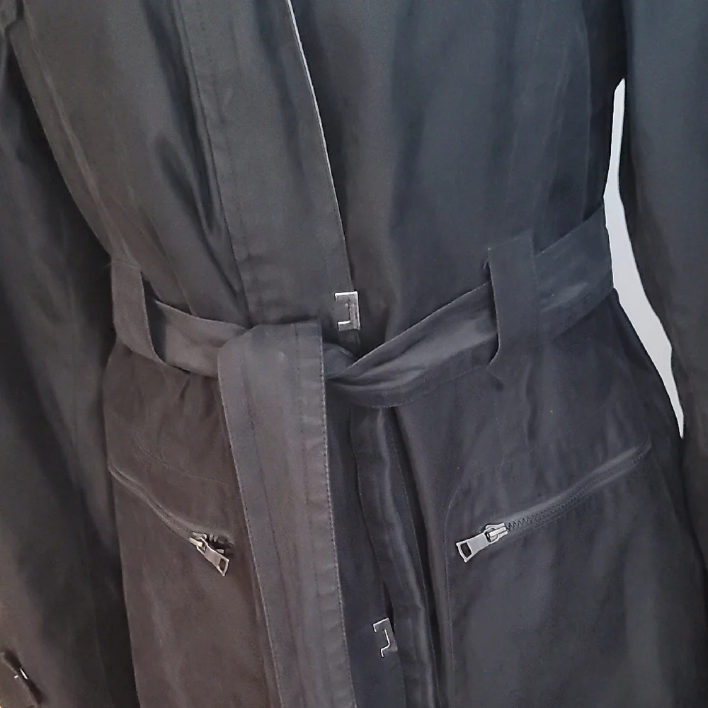 Jones New York Black Trench Coat with Belt - Picture 4 of 14